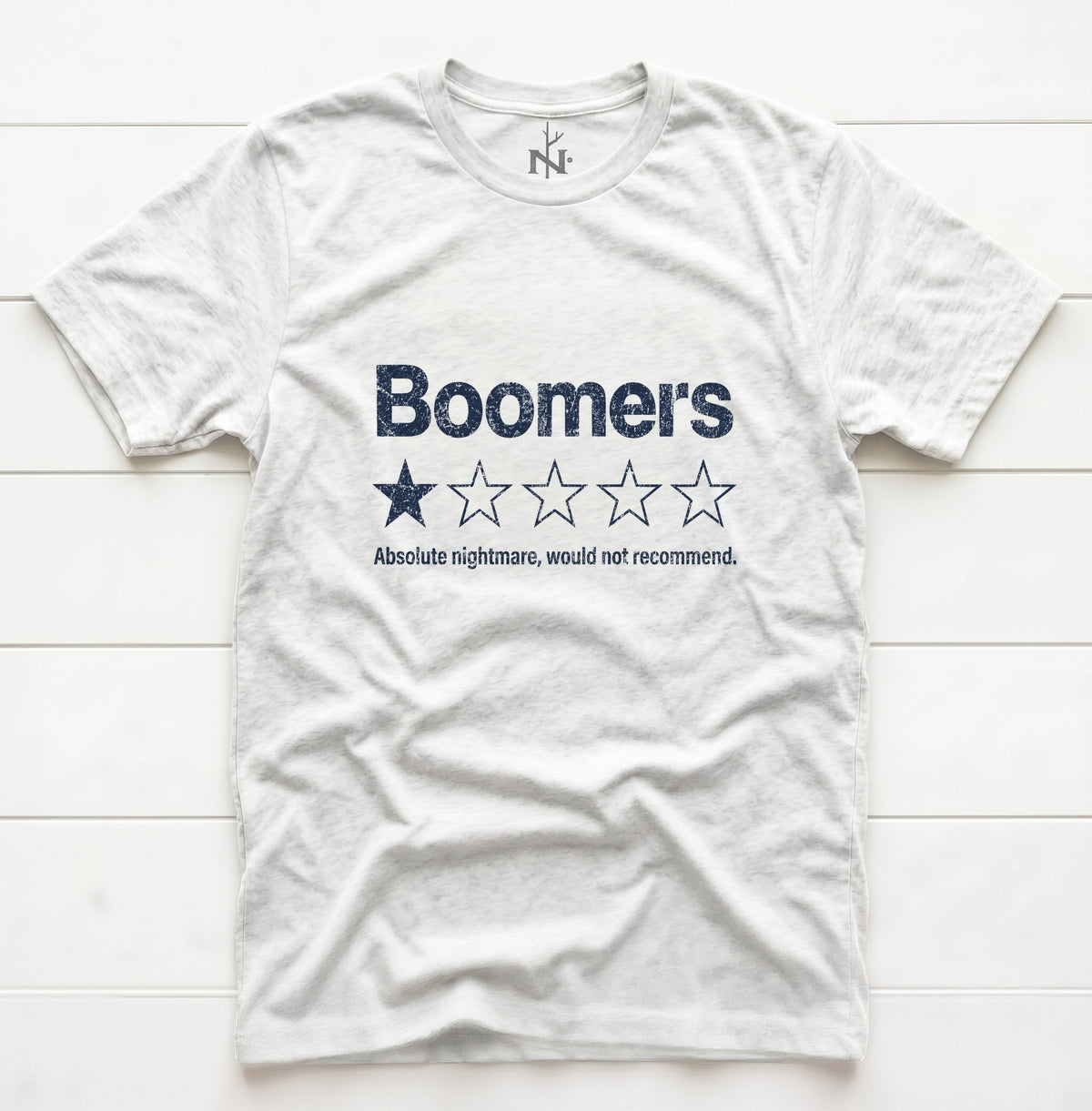 One Star for the Boomers T-Shirt in Solid White Triblend