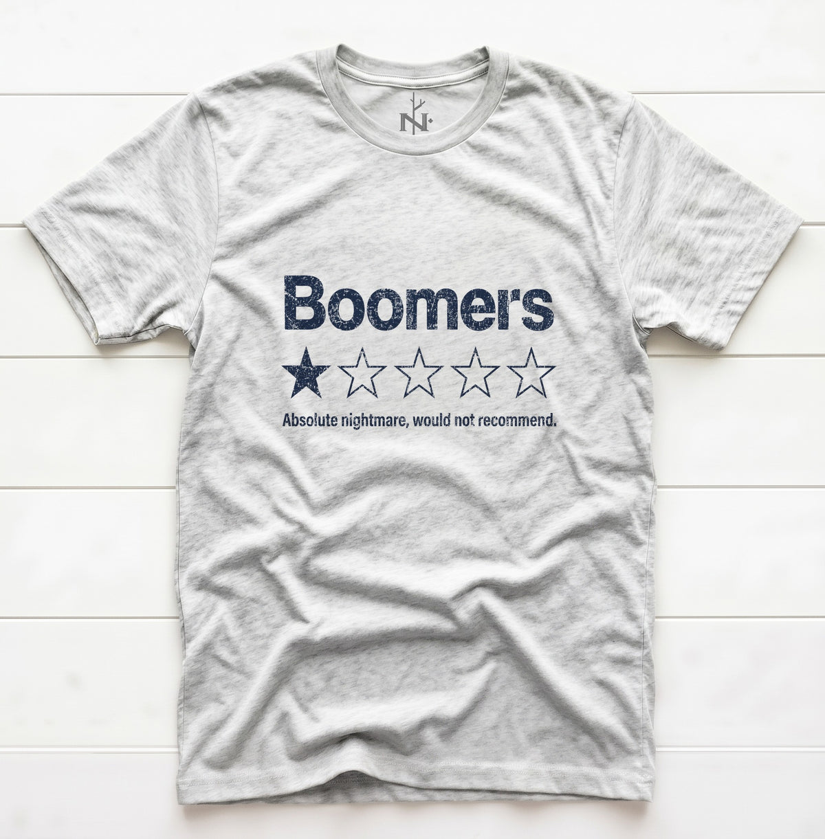 One Star for the Boomers T-Shirt in White Fleck Triblend