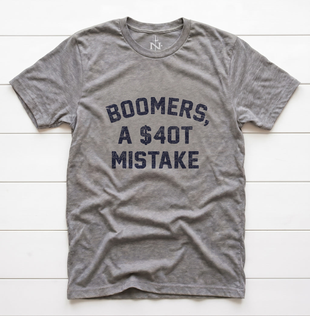Boomers $40T Mistake T-Shirt in Grey Triblend