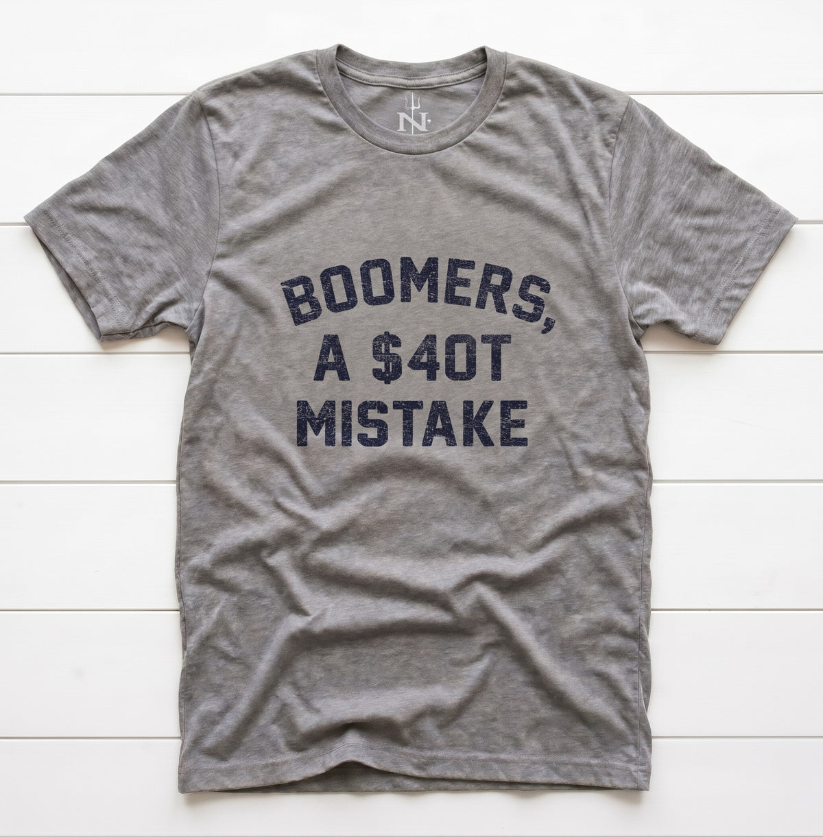 Boomers $40T Mistake T-Shirt in Grey Triblend