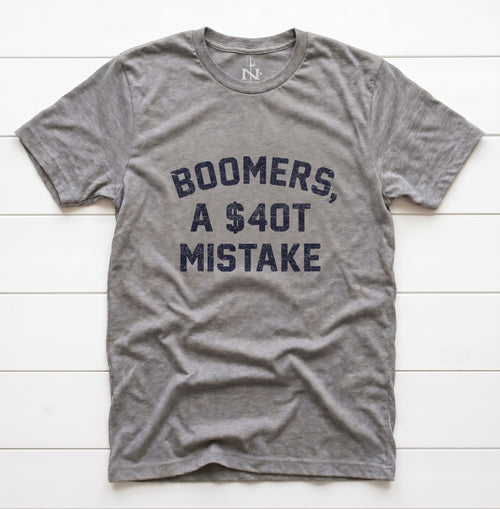 Boomers $40T Mistake T-Shirt in Grey Triblend