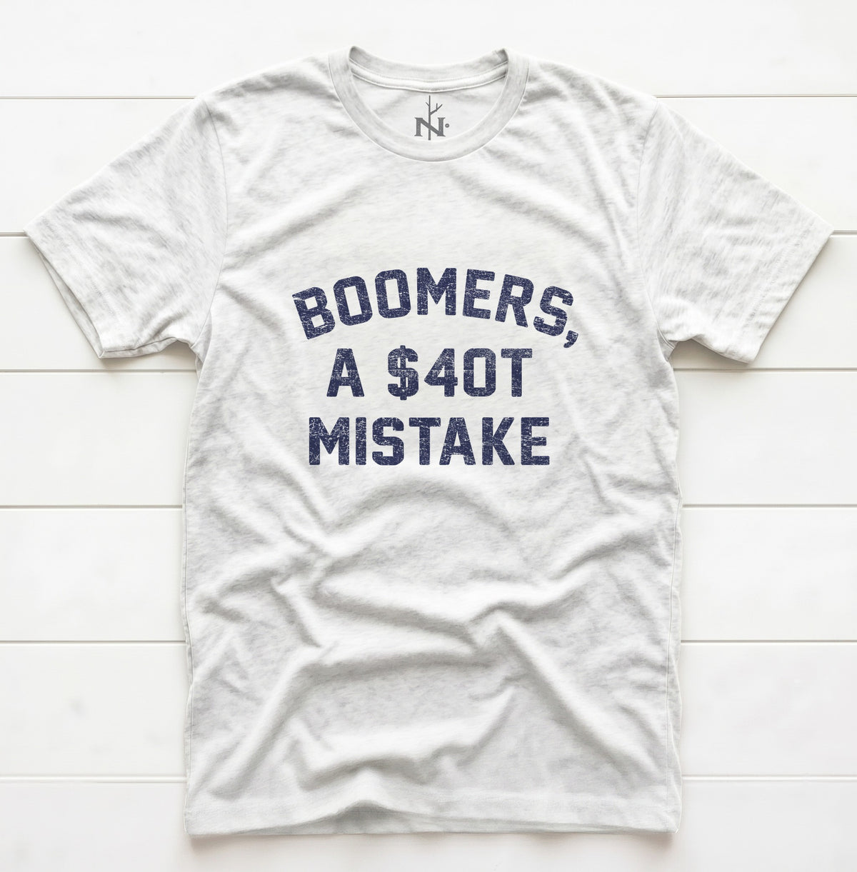 Boomers $40T Mistake T-Shirt in Solid White Triblend