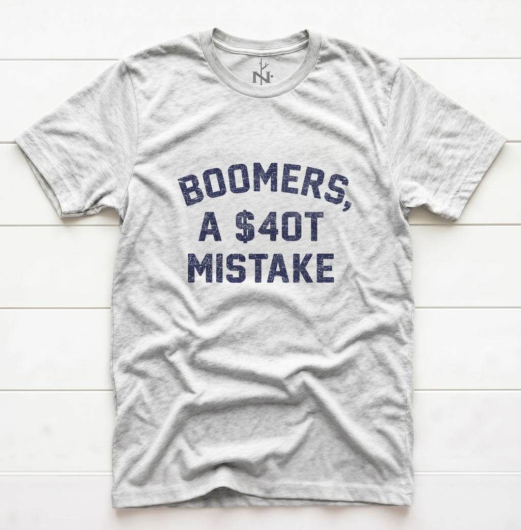 Boomers $40T Mistake T-Shirt in White Fleck Triblend