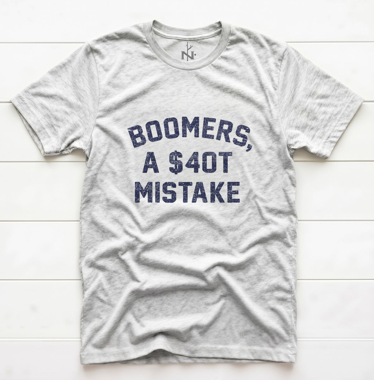 Boomers $40T Mistake T-Shirt in White Fleck Triblend