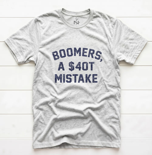 Boomers $40T Mistake T-Shirt in White Fleck Triblend