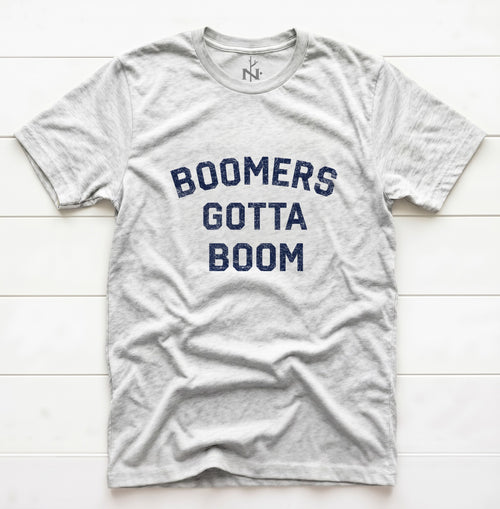 Boomers Gotta Boom T-Shirt in White Fleck Triblend