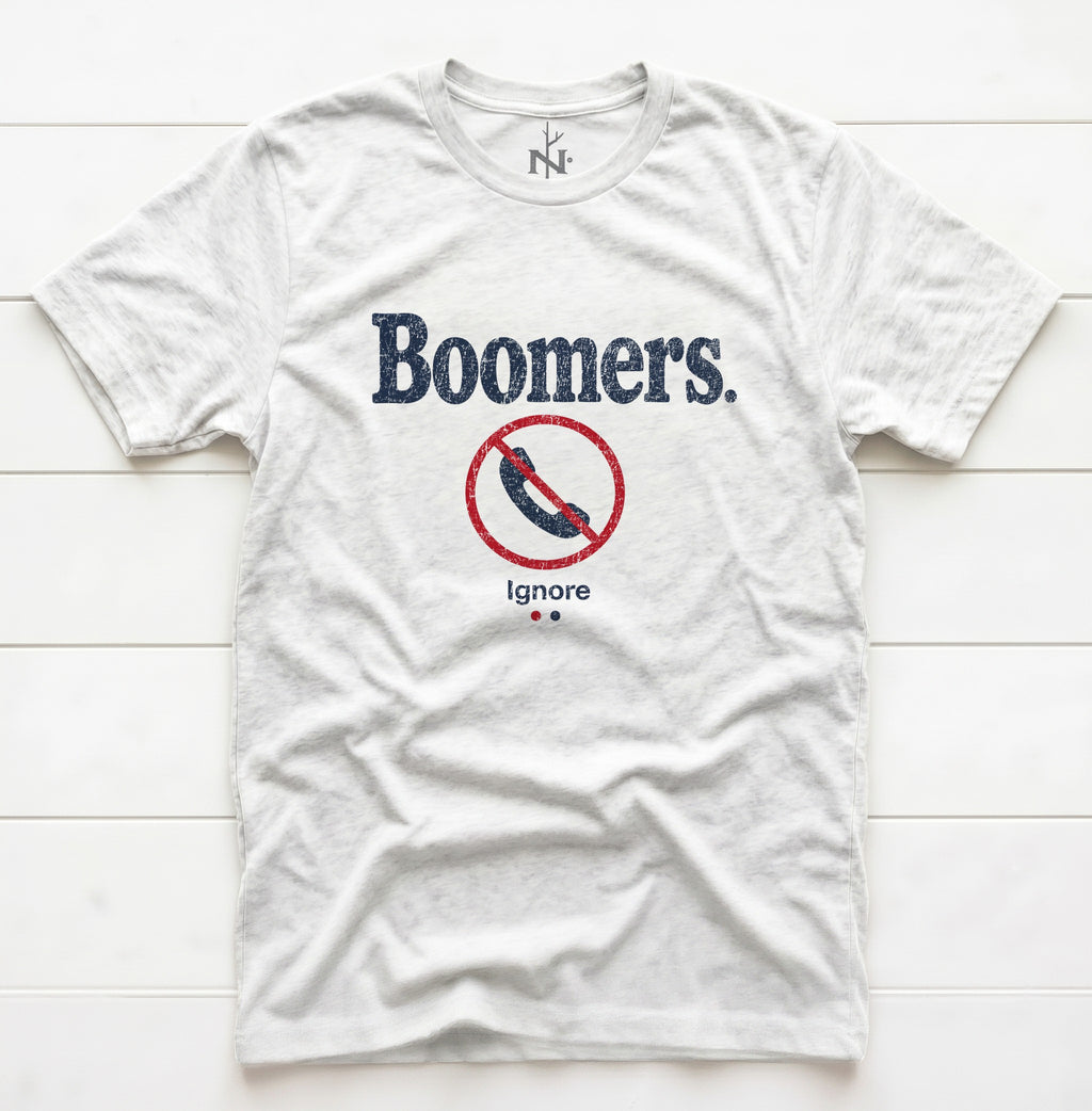 Ignore the Boomers T-Shirt in Solid White Triblend