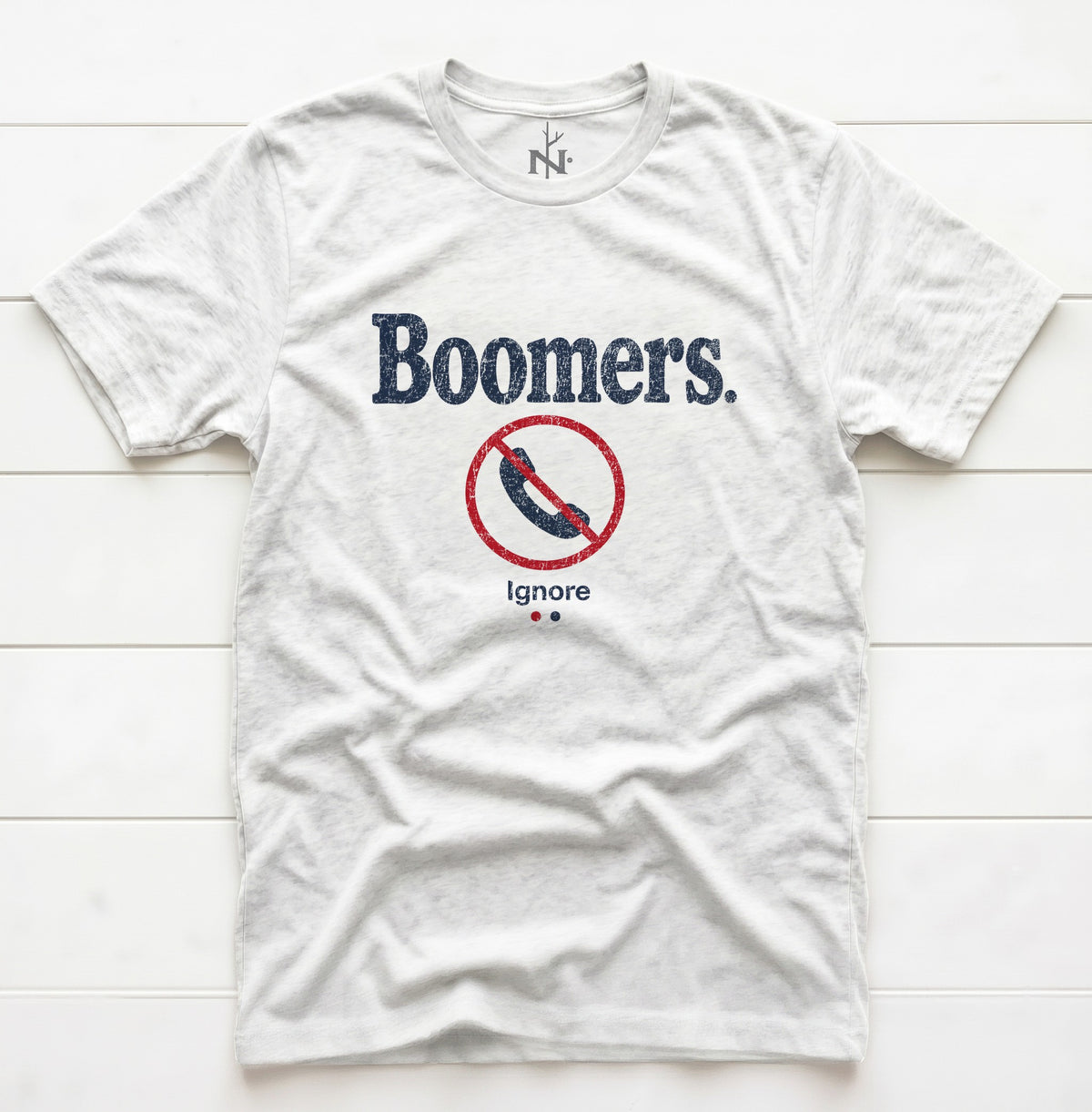 Ignore the Boomers T-Shirt in Solid White Triblend