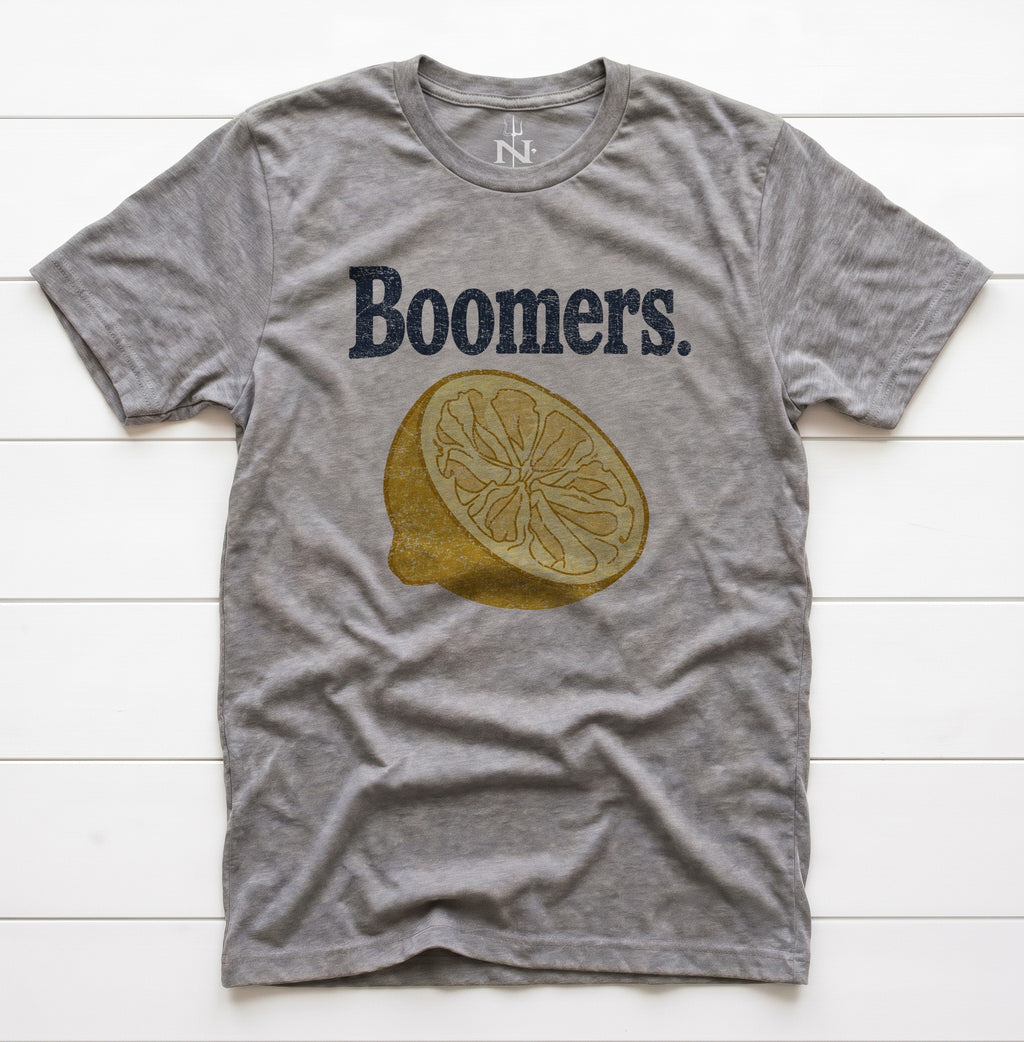 Boomers Sucked Lemon T-Shirt in Grey Triblend