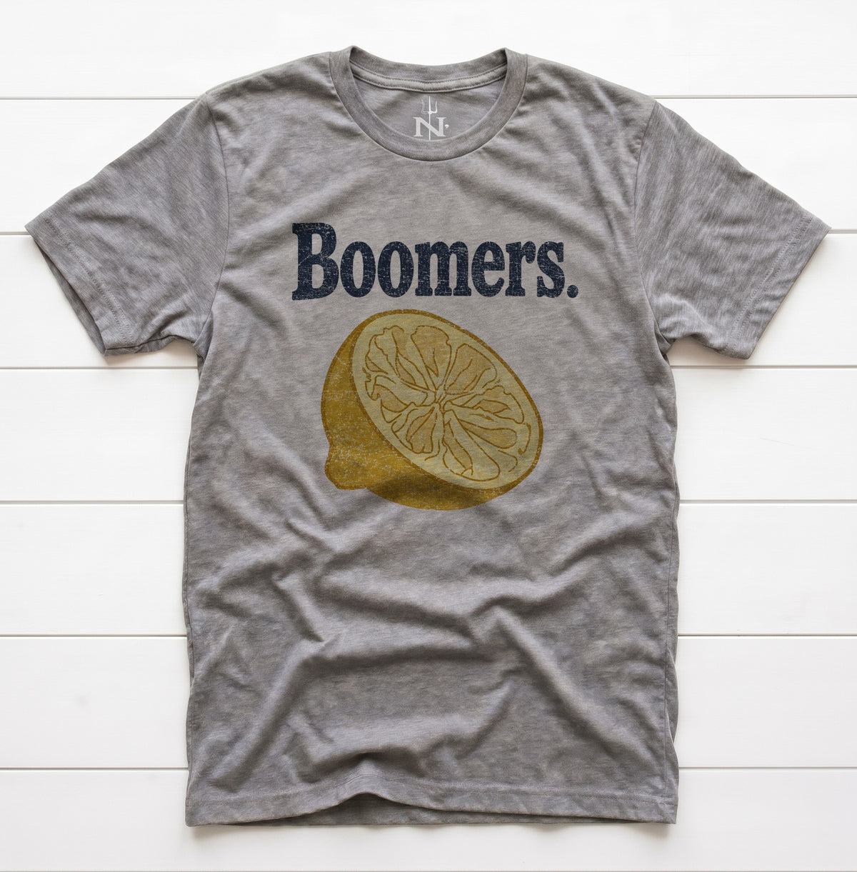 Boomers Sucked Lemon T-Shirt in Grey Triblend