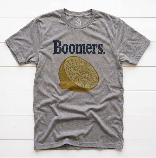 Boomers Sucked Lemon T-Shirt in Grey Triblend