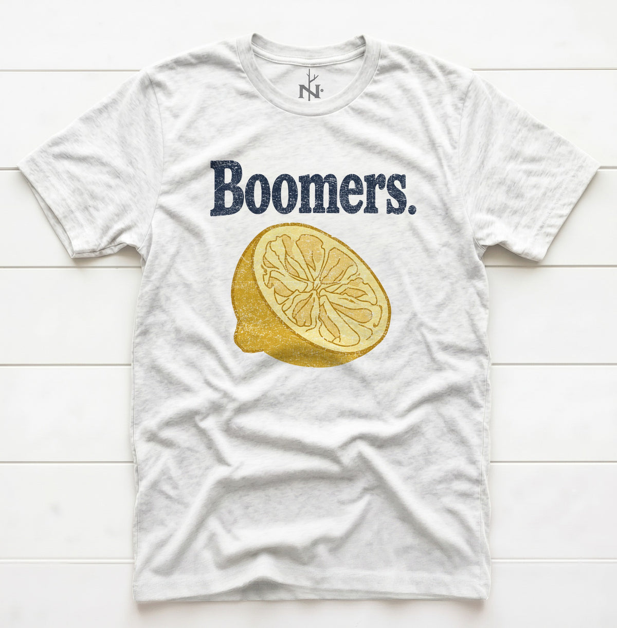 Boomers Sucked Lemon T-Shirt in Solid White Triblend