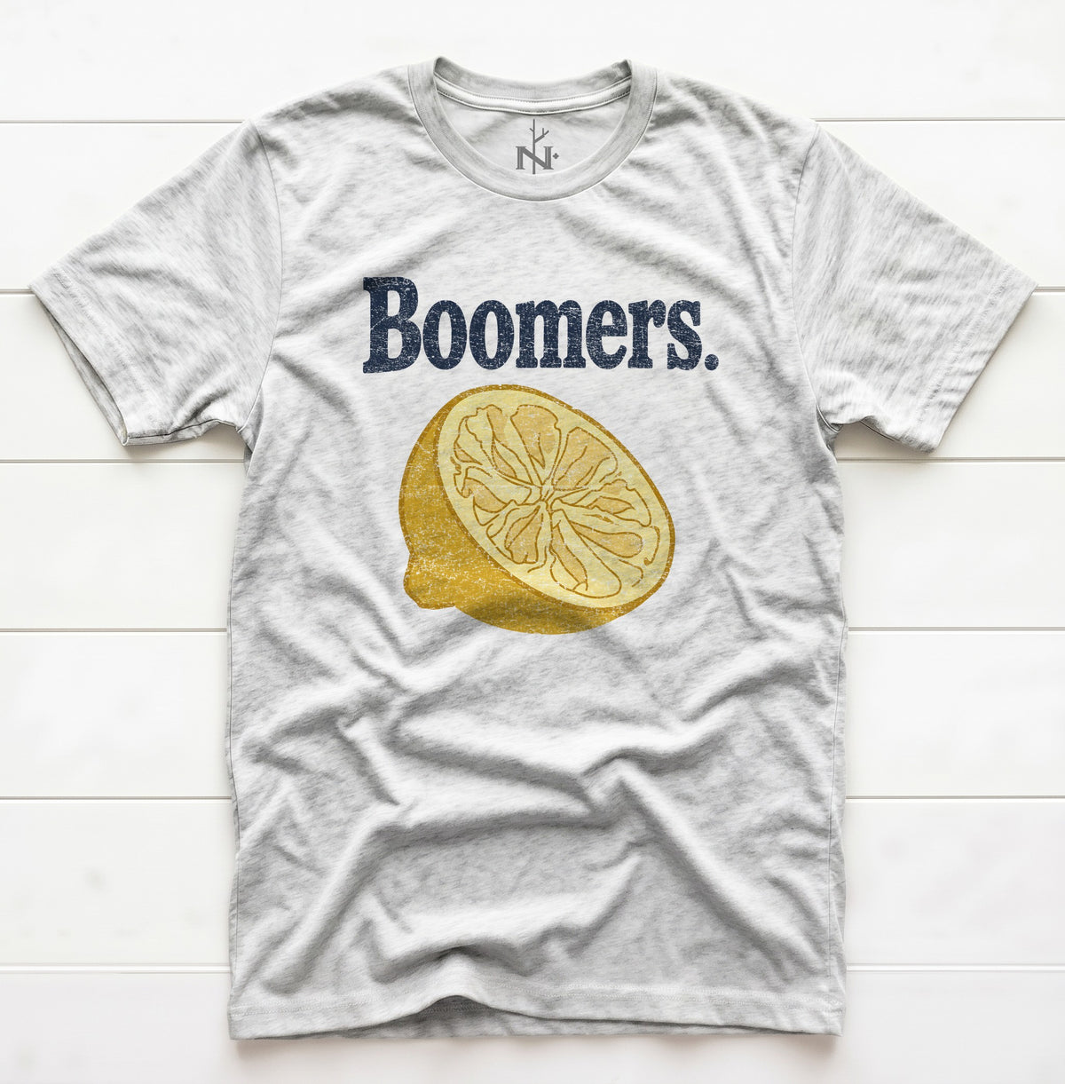 Boomers Sucked Lemon T-Shirt in White Fleck Triblend