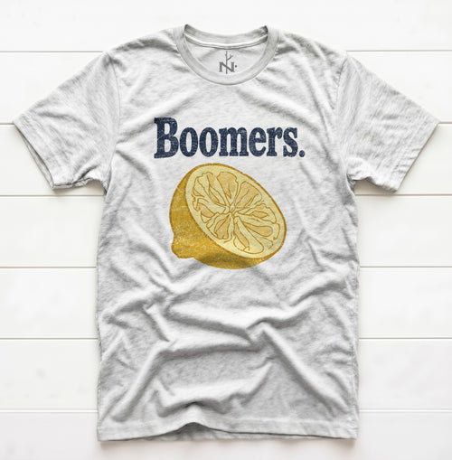 Boomers Sucked Lemon T-Shirt in White Fleck Triblend