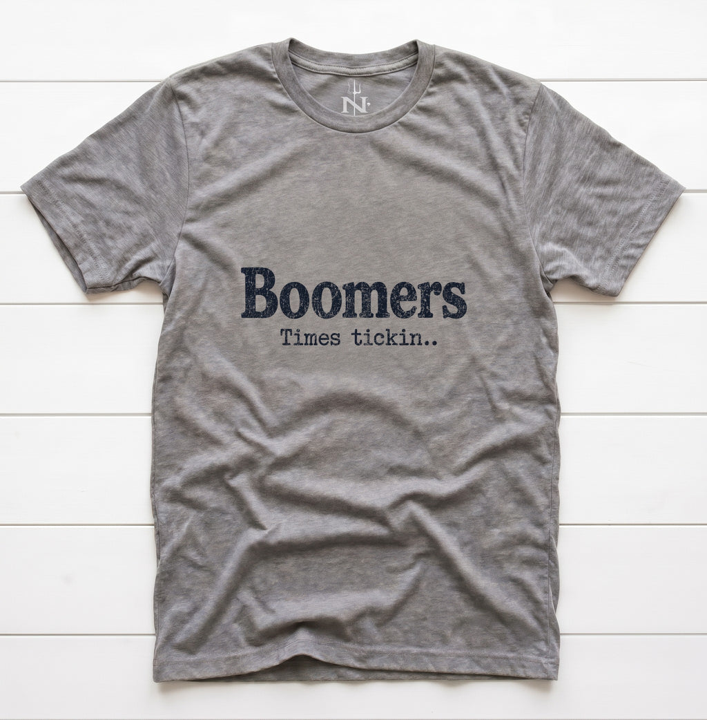 Boomers Time's Tickin' T-Shirt in Grey Triblend
