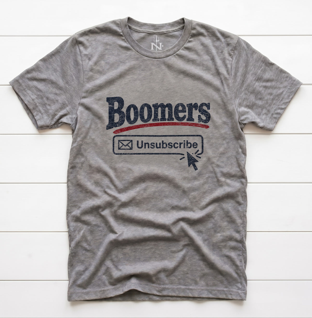 Boomers Unsubscribe T-Shirt in Grey Triblend