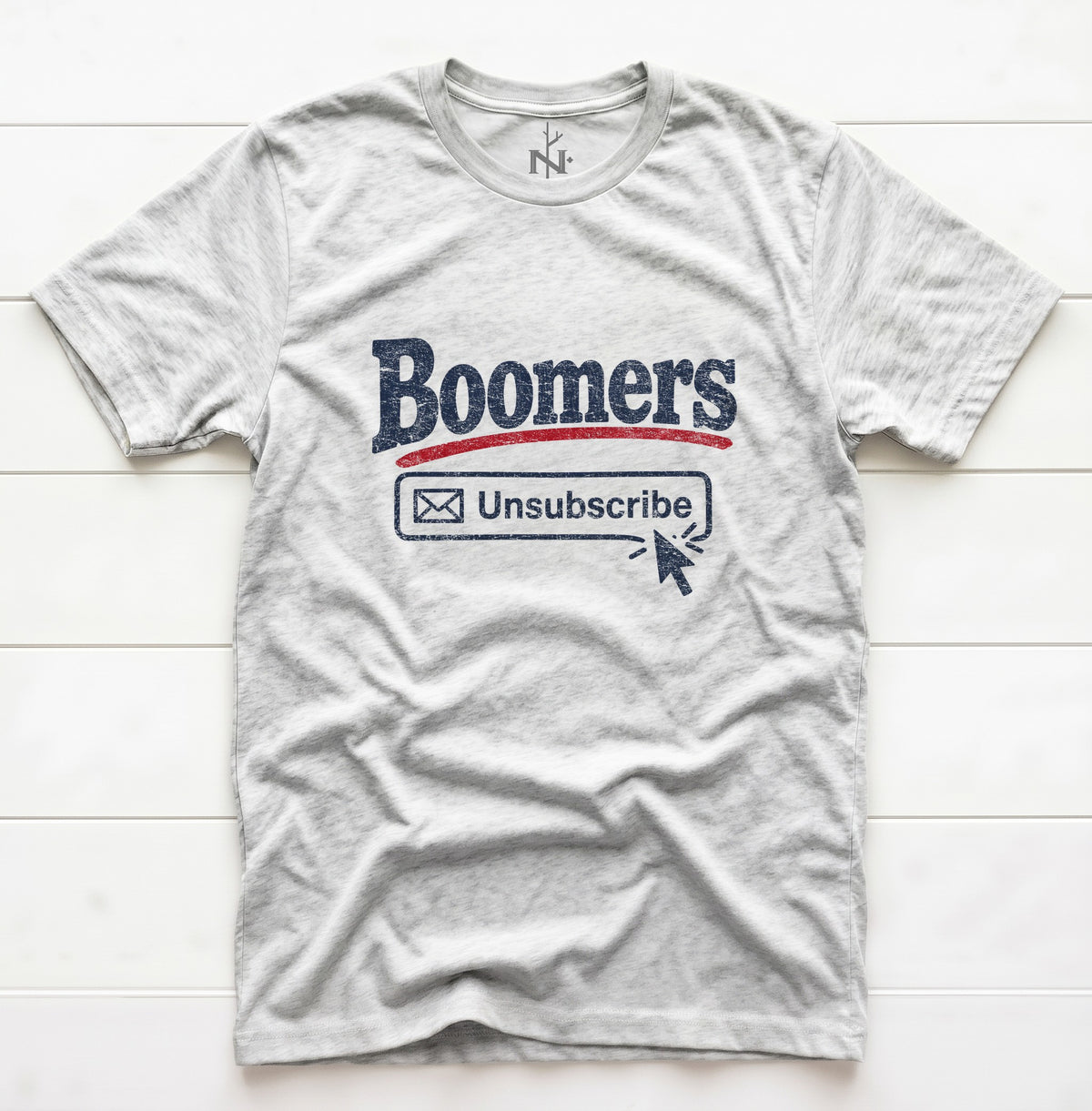 Boomers Unsubscribe T-Shirt in White Fleck Triblend