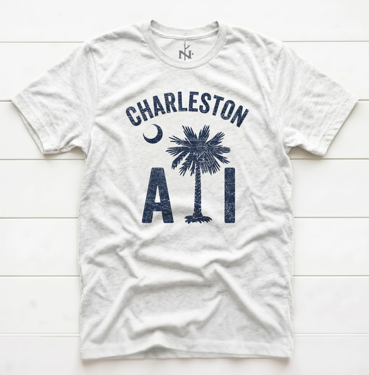 Charleston AI T-Shirt in Solid White Triblend