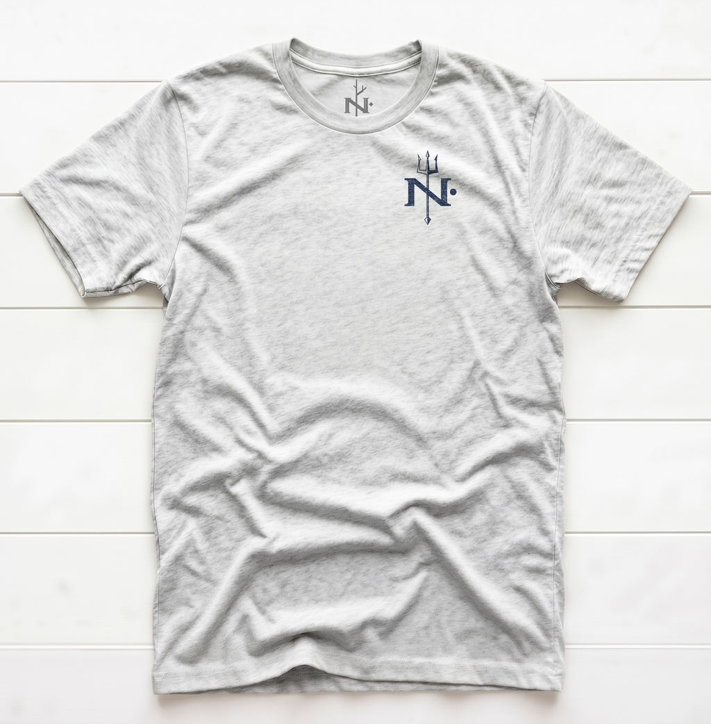 Neptunes Monogram T-Shirt in White Fleck Triblend