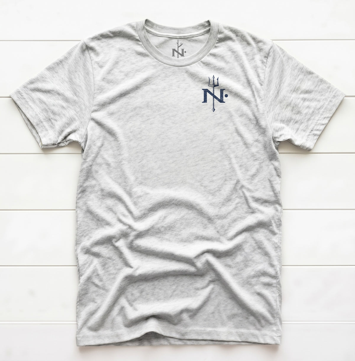 Neptunes Monogram T-Shirt in White Fleck Triblend