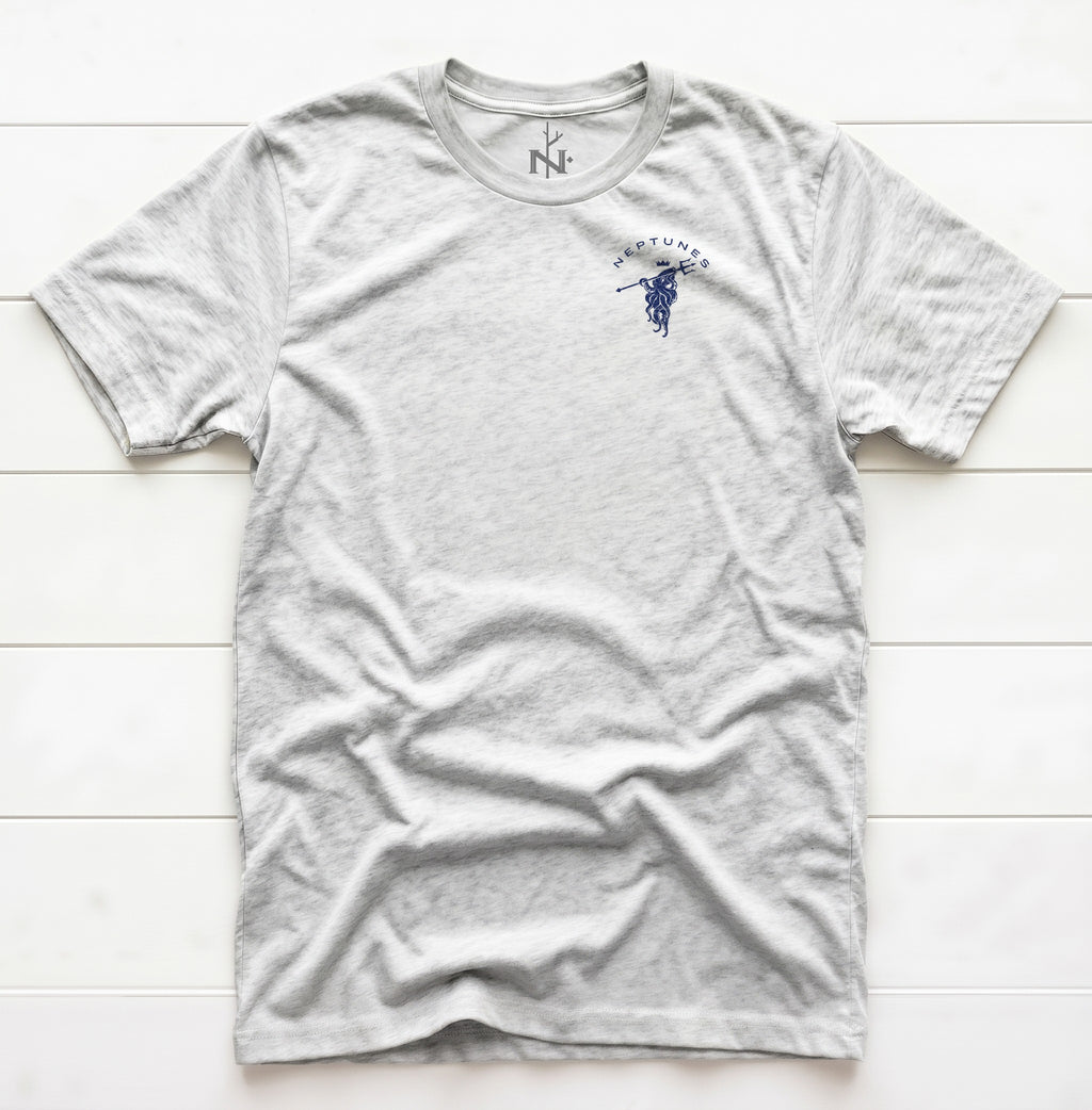 Neptunes Octopus Logo T-Shirt in White Fleck Triblend
