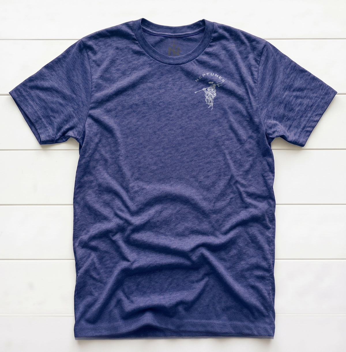 Neptunes Octopus Detailed in Navy Triblend